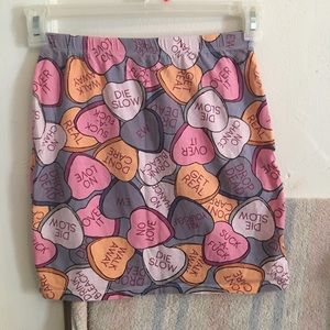 Drop Dead Hate Heart Skirt. UK Large.